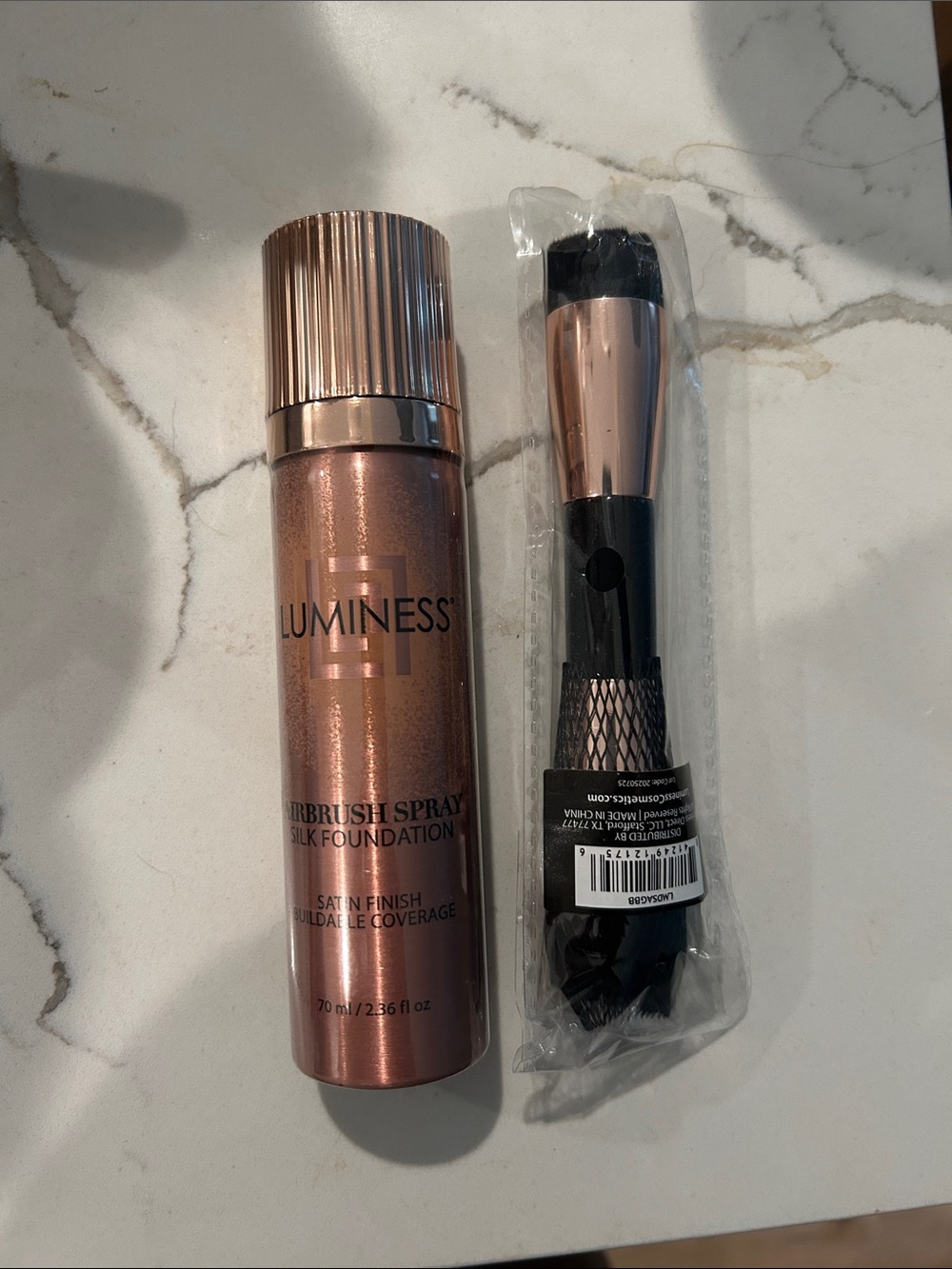 Luminess Airbrush Spray Foundation & Brush Set - Rose Gold and Black